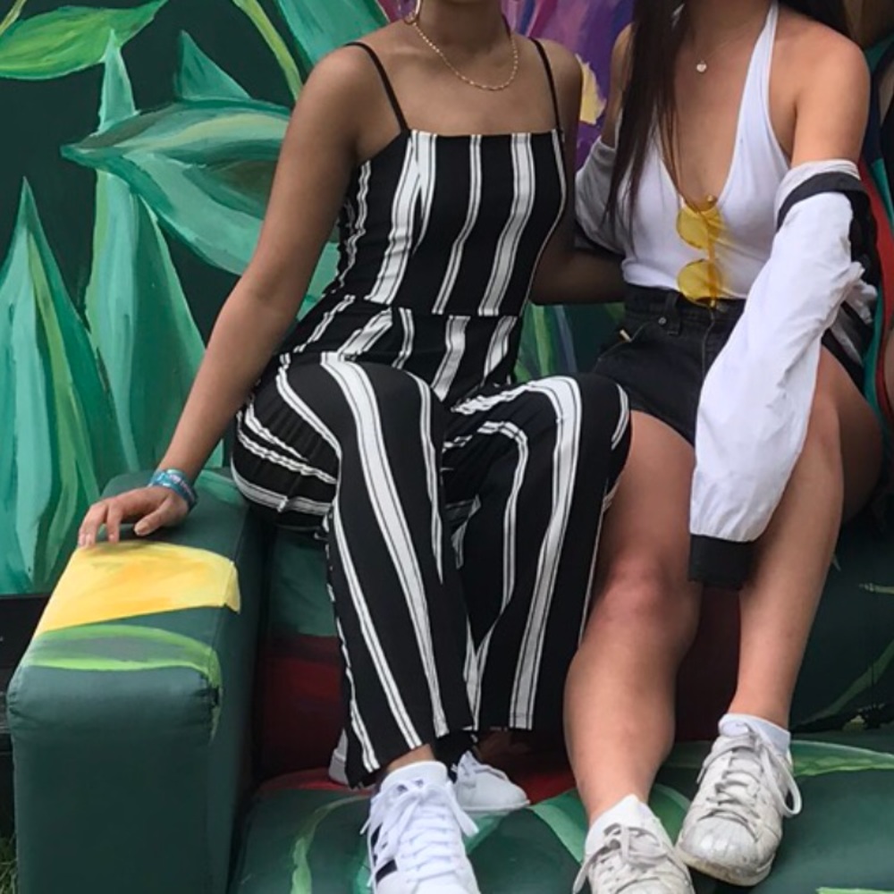 Bershka Striped Jumpsuit